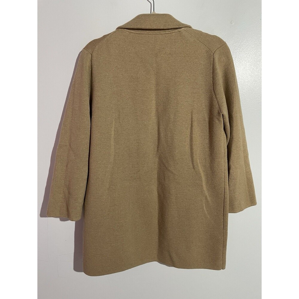 J Crew Sweater Blazer S Tan Merino Cotton Schoolboy Cardigan Preppy Academia - Picture 2 of 8